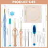 MSDADA 21Piece Punch Needle Set Adjustable Tool Wooden Handle Embroidery Pens Hoops Cloth Perfect for Adult Beginners Gi