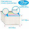 15 Pieces Canvas Colorful Zipper Bags DIY Craft Bags Travel Canvas Makeup Pouches for Cosmetic Toiletry Stationery Stora