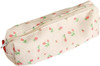 Pink Strawberries Women Fresh Style Pencil Bag Flower Floral Canvas Large Pen Pencil Pouch Bag Pencil Case Pen Holder Co