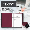Dunwell 11x17 Art Portfolio Binder with Black Mounting Paper Ruby Large Portfolio Folder for Artwork Storage 24 Clear Pl
