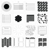 Portable Planner Stencils x16 Small Square Journal Stencils with Templates for Habit Trackers Calendars Checklists Meal