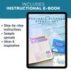 Portable Planner Stencils x16 Small Square Journal Stencils with Templates for Habit Trackers Calendars Checklists Meal