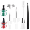 7 Piece Sewing Machine Cleaning Kit Include Tweezers Double Ended Fluff Brush Needle Board Screwdriver and 4 Short Screw