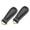 NX Garden 2pcs Genuine Leather Zipper Pulls Black Pull Strap Cord Zipper Pullers Durable Boot Jacket Bag Purse Accessori