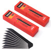 FOSHIO 100PCS 30 Degree Carbon Steel Snap Off Blades 9mm for Box Cutters Utility Knife Universal Art Knife Replacement B