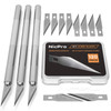 Nicpro 123 PCS Hobby Knife Set 3 PCS Carving Craft Knife with 120 PCS SK5 Utility 11 Art Blades Refill Precision Cutter