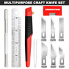 FASTPRO 31Piece Precision Hobby Knife Set Craft Knives with 26pcs Blades Exacto Knife Set Included Tweezers Grindstone S