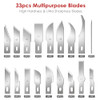 FASTPRO 40Piece Precision Hobby Knife Set 3pcs Craft Knives with 33pcs Blades Exacto Knife Set Included Tweezers Grindst