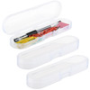 Cosmos Clear Color Pack of 3 Mini Craft Pencil Container Case Box Storage Containers Box Snap Closure for Pen Pencils Of