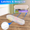 Cosmos Clear Color Pack of 3 Mini Craft Pencil Container Case Box Storage Containers Box Snap Closure for Pen Pencils Of