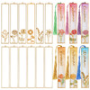LETS RESIN 12pcs Bookmark Bezels for Resin with Tassels UV Resin Molds for DIY Bookmarks Metal Bookmark Bezels Bulk for
