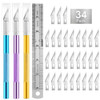 3PCS Craft Knife Hobby Knife Includes 30PCS Spare Exacto Knife Blades 11 and A Ruler HEADLEY TOOLS Precision Exacto Knif