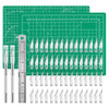 2PCS Craft Knife Hobby Knife with 60PCS Spare Exacto Knife Blades 11 Cutting Mat A4 A Ruler HEADLEY TOOLS Precision Exac