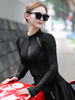 WOSAWE Mesh Motorcycle Jacket Women Padded Motorcycle Shirt with Armor Summer Sport Bike Protective Gear Black M