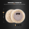 SPTA Wool Polishing Pad 5Pcs 375mm 100 Natural Wool Buffing Pad with 1Pc HookLoop Backing Pad 1Pc Extension Shank for Dr