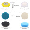 Car Headlight Restoration Kit 3 Inch Car Polishing Sanding Discs with 14 Inch Shank Backing Scouring Pads Buffing Sponge