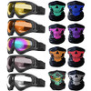 Peicees 13PCS Motorcycle Set 5 Dirt Bike Ski Goggles UV Protection Dustproof Windproof Safety Glasses with 8 Skull Face