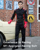 JRACING Racing Suit Karting SuitRaceRally Go Kart Auto Racing Fire SFI 32A1 BlackRedM