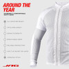 JAG Motorcycle Mesh Shirt for Men with CE Certified Protective Padded Armors All Season Motorcycle Riding Shirt White