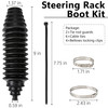 Steering Rack Boot Kit Universal Steering Rack and Pinion Tie Rod Boots Dustproof Silicone Inner Tie Rod Boot Set with R