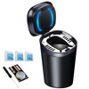 Car Ashtray with Lid Smell Proof Smokeless Ashtray Mini Car Trash Can Detachable Stainless Steel Ash Tray with Lid and L