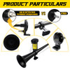 GAMPRO 12V 150DB Car Air Horns 18 Inches Chrome Zinc Single Trumpet Truck Air Horn with Compressor for Any 12V Vehicles