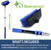 EVERSPROUT 15to3 Foot Scrub Brush Builtin Rubber Bumper Lightweight Extension Pole Handle Soft Bristles wash Car RV Boat