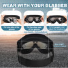 OXG 2 Pack Motorcycle Goggles with Neck Gaiters OTG Dirt Bike Dustproof UV400 Motocross ATV Skiing Goggles Clear Multico