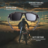 WYND Blocker Airdam Sunglasses Motorcycle Riding Driving Fishing Boating Wrap Black Matte Smoke