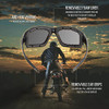 WYND Blocker Motorcycle Riding Glasses Extreme Sports Wrap Sunglasses Black Smoke