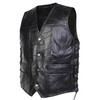 XINMALL Motorcycle Genuine Leather Biker Vest for Men Club Style Classic Black as1 alpha jaspol Large