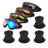 LJDJ Motorcycle Goggles4 Pack Dirt Bike ATV Motocross Riding Offroad Protective with 4 Pack Neck Breathable Bandana Mask