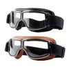 LJDJ Motorcycle Goggles2 Pack Vintage Anti Fog Pilot PU Leather Glasses Dustproof ATV Off Road Motorbike Helmet Eyewear
