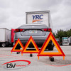 DSV Standard Warning Triangles Safety Triangles DOT Approved Plastic 3 Pack Reflective Triangles with Heavy Base FMVSS 5