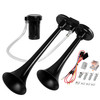 CARFKA Air Horn for Truck Boats Car 150DB Super Loud Train Horns Kit with 120 PSI Air Compressor black Dual