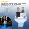Air Pressure Switch 90120 PSI Tank Mount Thread 14 NPT 12V24V DC Air Compressor Pressure Switch Air Train Horn Switch 90