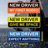 HINGTAI 3Pcs Magnetic Student Driver Stickers Custom Theme Plastic Material Metal Surface Car Bumper Decals