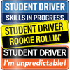 3Pack HEYOKEY Student Driver Magnet for Car Metal Only Not for PlasticAluminum Funny Please Be Patient Reflective Magnet