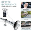 FARBIN 12V 150db Air Horn kit Super Loud 18 Inches Chrome Zinc Single Trumpet Truck Horn Train Horn with Compressor for