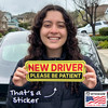 Stickios New Driver Stickers NonMagnetic for Cars Windows Reusable Removable PaintSafe Vinyl Decals Made in USA 105x4 in