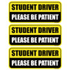 GEEKBEAR Student Driver Car Magnet Colorful Reflective WeatherResistant Rectangular 87 x 35 in YellowBlack 3 Pack