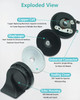 NEOGET Car Horn 12V Super Loud Electric Waterproof High Low Daul Tone Fit for Any 12 Volt Vehicles Auto Replacement Univ