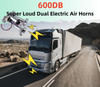 Haokixin 600DB Super Loud Dual Electric Train Horns for Trucks SUVs Cars Boats Motorcycles 12V Dual Trumpets Air Horn Ki