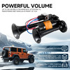 BANHAO Electric Air Horn for Truck 150dB Super Loud Black Horns Dual Trumpet with Compressor for Any 12V Vehicles Trucks