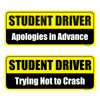 Lusinus Student Driver Magnet for Car 2Pack Reflective Funny Magnetic Bumper Sticker Set Removable Novice Driver Safety
