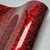 LZLRUN Forged Gloss Carbon Fiber Red Vinyl Wrap Roll Air Release Sticker Sheet Film DIY Decal Car Auto Vehicle Morotcycl