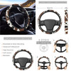 Coldinair 12 Pack Brown Cow Print Car Seat Covers Full Set with Steering Wheel Cover and Seat Belt PadHandbrake Cover Ge