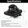Digital Car Dashboard Mount Black for Windshield for Car Watercraft Boat and Truck
