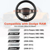 West Llama Customized Auto Car Steering Wheel Cover for Dodge RAM 1500 2500 3500 15516 inch Diamond QuiltedBlackGrayLarg
