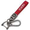 LINOAH Key Chain for Ram 1500 Leather Car Keychain Compatiable With Dodge Ram 1500 Accessories Red Key Chain with 360 De